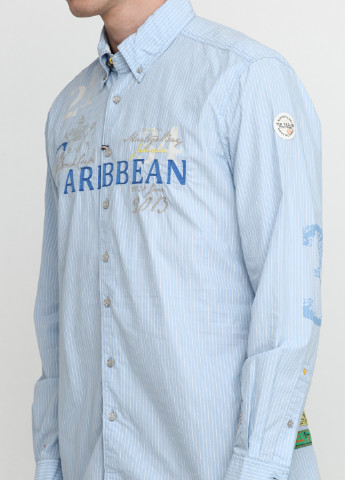 Голубой кэжуал рубашка с надписями Tom Tailor с длинным рукавом