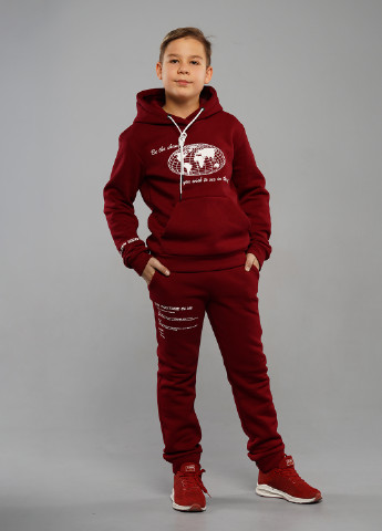 Бордовий зимовий спортивний костюм з написами Sinthia (205764275)