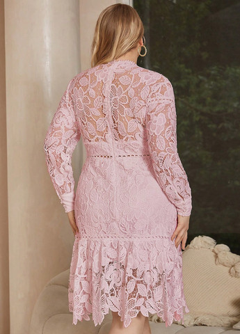 Светло-розовое кэжуал платье SHEIN однотонное