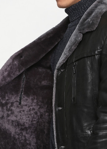 Чорна зимня куртка шкіряна MADDOX