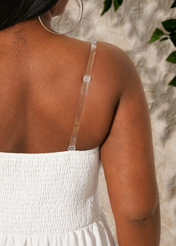 Білий кежуал сукня кльош SHEIN однотонна