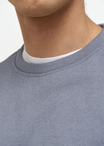 KASTA design свитшот базовый мужской на флисе однотонный серый кэжуал полиэстер, флис, хлопок