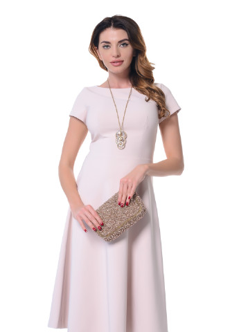 Светло-розовое кэжуал платье Arefeva однотонное