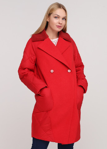 Красное демисезонное Пальто двубортное Ruta-S