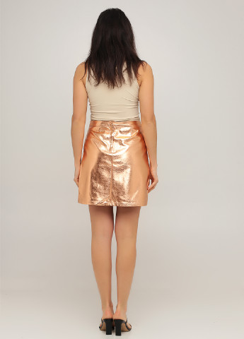 Золотая кэжуал однотонная юбка Louche а-силуэта (трапеция)
