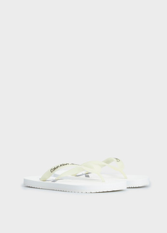 Белые кэжуал, пляжные вьетнамки Calvin Klein Jeans с логотипом