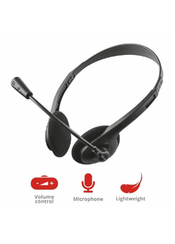 Наушники (21665) Trust Primo Chat 3.5mm BLACK (253546914)