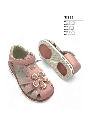 Розовые босоножки No Brand с аппликацией, со стразами