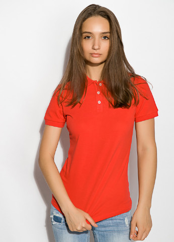 Красная женская футболка-поло Lagems однотонная