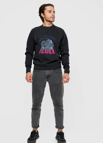 Черный свитшот мужской YAPPI рисунок (250563685)