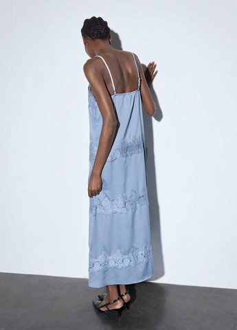 Светло-серое кэжуал платье SHEIN однотонное