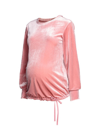 H&M світшот для вагітних однотонний рожевий кежуал велюр, поліестер