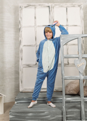 Синяя всесезон детская пижама кигуруми стич DobraMAMA