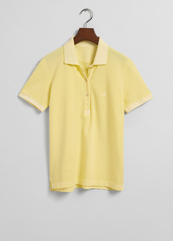 Желтая женская футболка-поло Gant однотонная