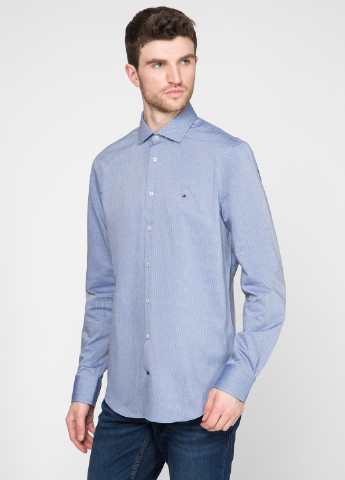Голубой кэжуал рубашка меланж Tommy Hilfiger