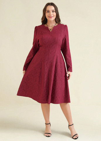 Бордова кежуал сукня кльош SHEIN з малюнком