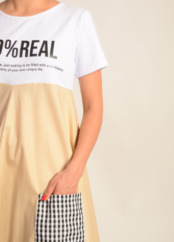 Комбинированное кэжуал платье оверсайз, клеш Timiami в клетку