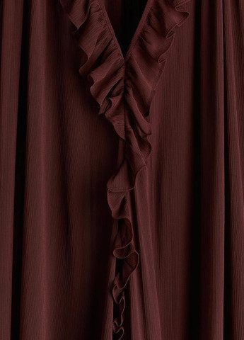 Темно-бордовое пляжное платье а-силуэт H&M однотонное