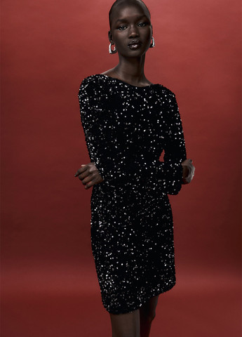 Чорна коктейльна сукня H&M однотонна