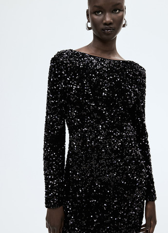 Чорна коктейльна сукня H&M однотонна