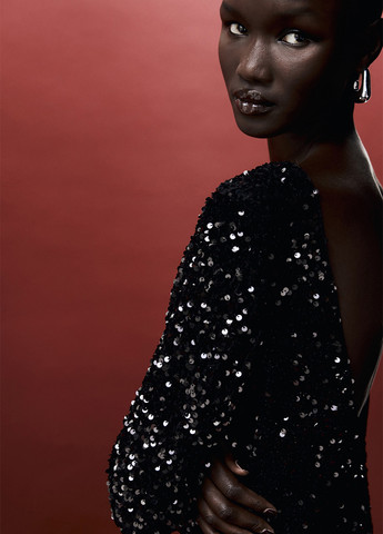 Чорна коктейльна сукня H&M однотонна