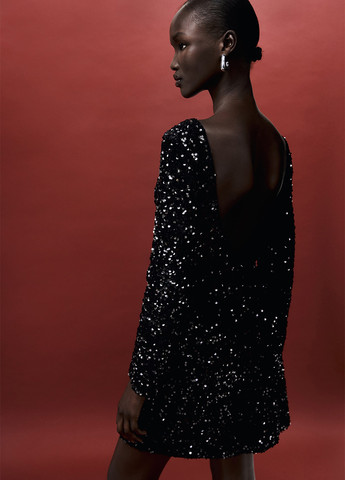 Чорна коктейльна сукня H&M однотонна