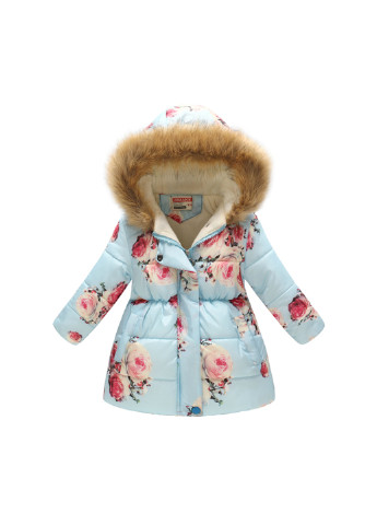 Блакитна демісезонна куртка для дівчинки демісезонна beautiful rose Jomake 51133
