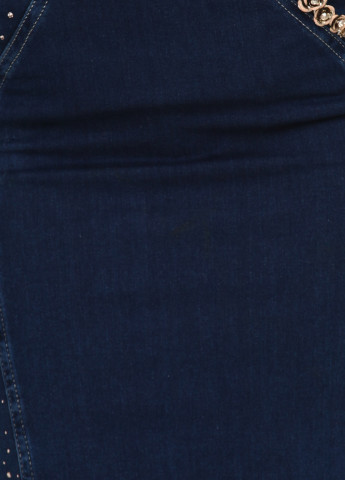 Синяя джинсовая однотонная юбка Sassofono мини