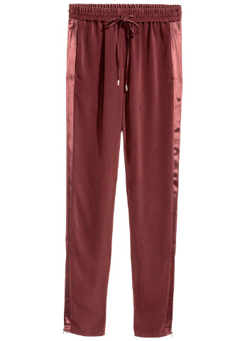 Бордовые кэжуал демисезонные прямые брюки H&M