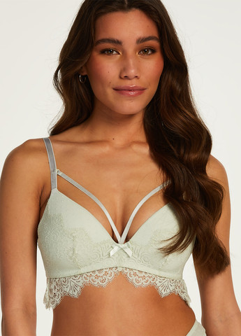 Світло-зелений бралетт бюстгальтер Hunkemoller з кісточками поліамід, мереживо