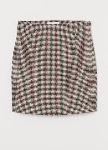 Разноцветная с узором гусиная лапка юбка H&M