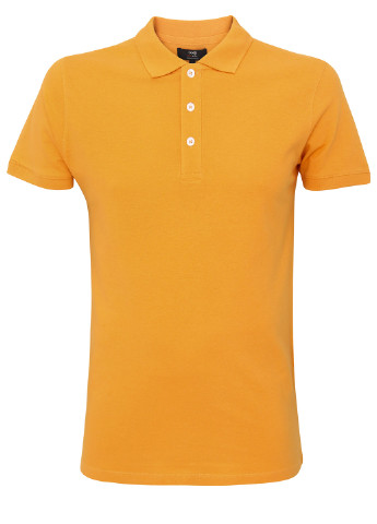 Оранжевая футболка-поло для мужчин Oodji однотонная