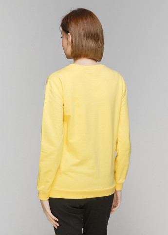Свитшот London Look - Прямой крой однотонный желтый кэжуал хлопок - (168089096)