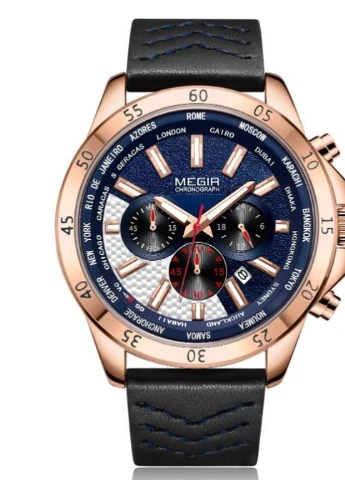 Мужские часы Jedir Pilot кварцевые Megir (229044979)