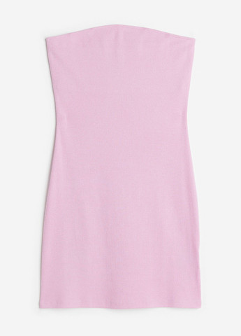 Світло-рожева кежуал сукня з відкритими плечима H&M однотонна