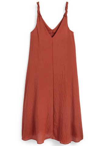 Коричневое кэжуал платье а-силуэт C&A однотонное