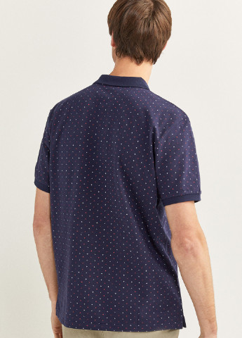 Темно-синяя футболка-поло для мужчин Springfield с геометрическим узором