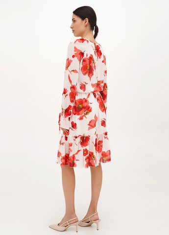Білий кежуал сукня кльош My Caramele троянди