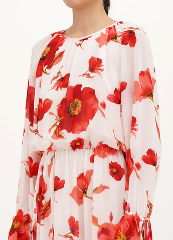 Білий кежуал сукня кльош My Caramele троянди