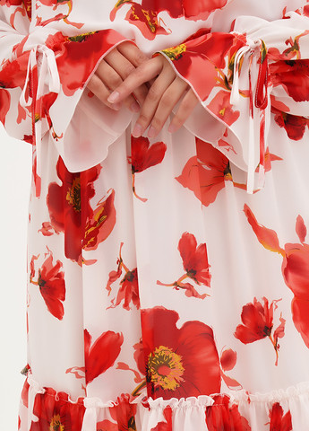 Білий кежуал сукня кльош My Caramele троянди