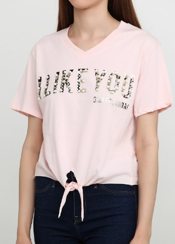 Пудровая летняя футболка Pink Air