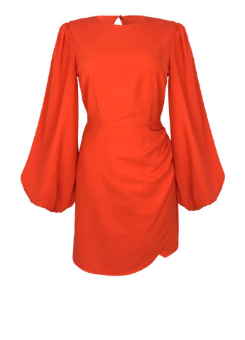 Оранжевое вечернее оранжевое мини платье с обьемными рукавами Finders Keepers однотонное