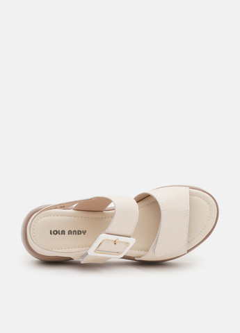 Светло-бежевые босоножки Lola Andy на липучке с пряжкой