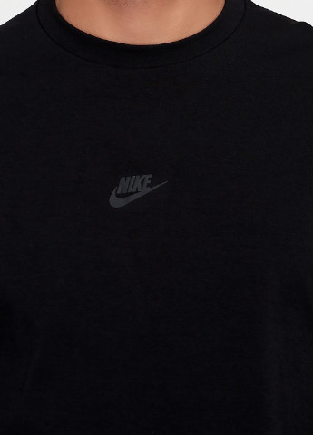 Свитшот Nike - Прямой крой однотонный черный спортивный хлопок, трикотаж - (213703087)