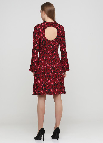 Бордовое кэжуал платье клеш H&M леопардовый