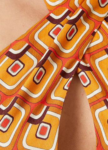 Комбинезон KOTON комбинезон-брюки геометрический оранжевый кэжуал вискоза, шерсть