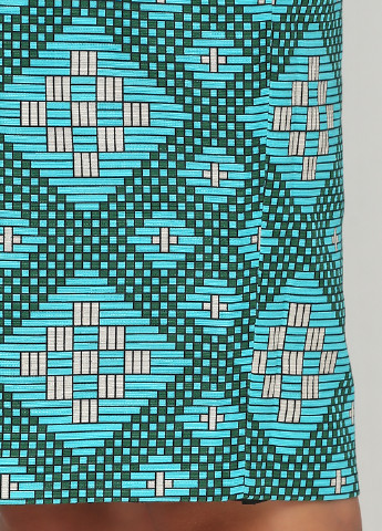 Бирюзовая кэжуал с геометрическим узором юбка Jonathan Saunders карандаш