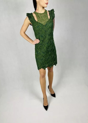 Зеленое кэжуал платье Guess однотонное