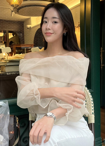 Кремовая блуза SHEIN