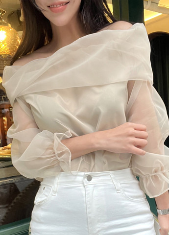 Кремовая блуза SHEIN